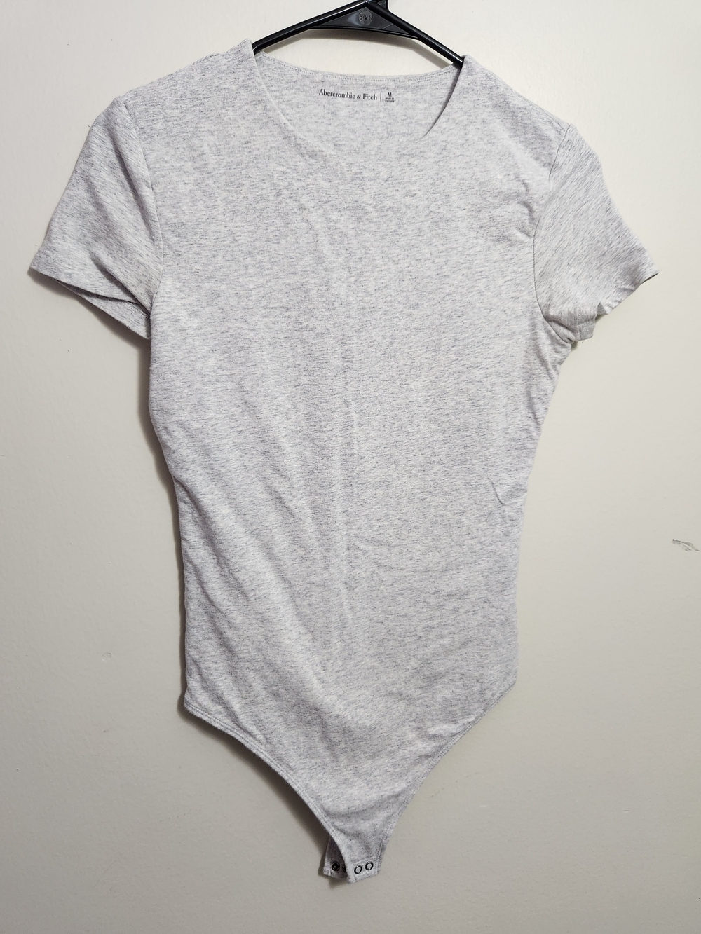 Abercrombie & Fitch Womens Heather Gray Short-Sleeve Bodysuit M Medium